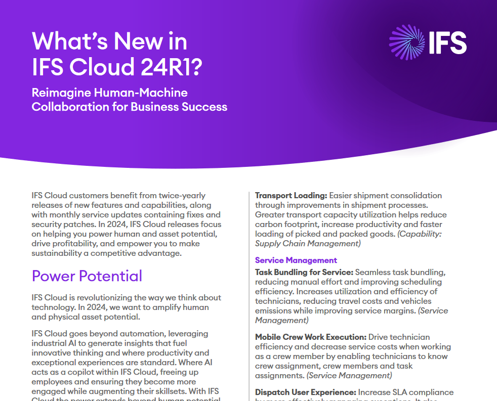 What's new in IFS Cloud 24R1? | Arcwide